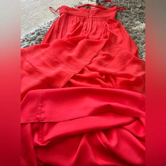 BCBGMaxAzria Vibrant Red 100% Silk Maxi Dress – Size 0 - Picture 12 of 16